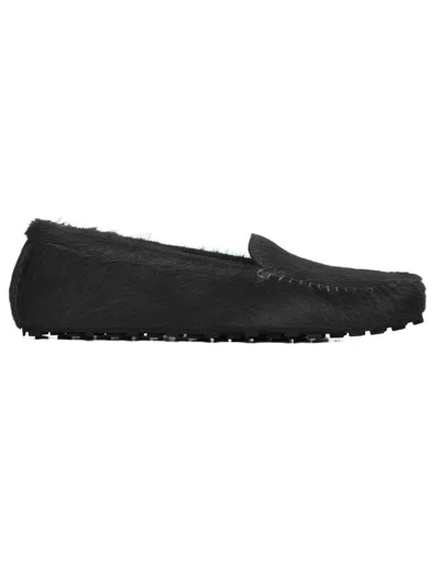 Marni Black Calf-hair Moc Loafers