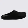 Marni Fussbett Calf-hair Leather Slippers In Black