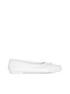 Marni White Nappa Leather Seamless Little Bow Ballet Flat In Lily White