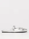 Marni Silver Leather Little Bow Sabot Slippers In Silver