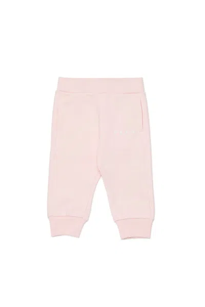 Marni Fleece Jogger Pants With Logo In Pink