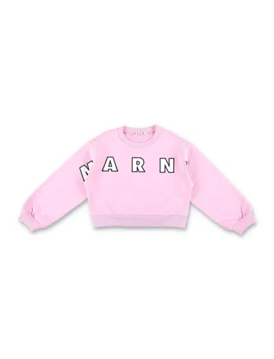 Marni Kids' Fleece Logo In Pink