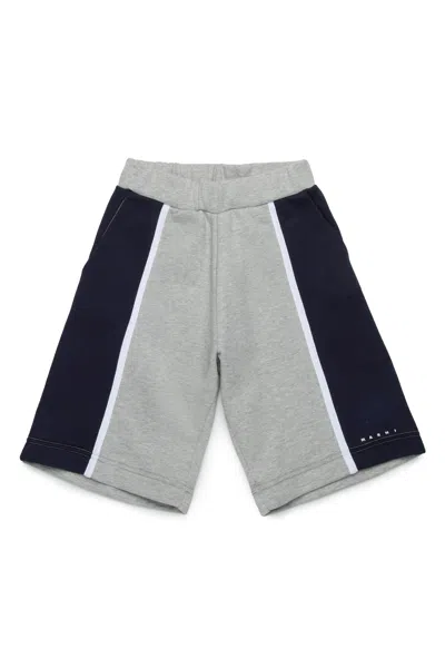 Marni Shorts In Felpa Con Dettagli Colorblock In Blue