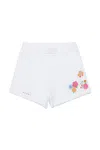 Marni Fleece Shorts With Flowers In White