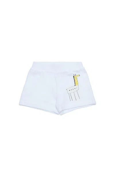 MARNI FLEECE SHORTS WITH GIRAFFE PRINT