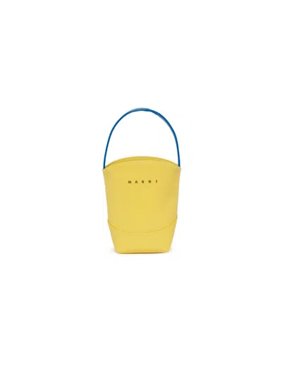 Marni Flocked Denim Trucker Jacket In Yellow