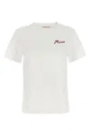 Marni Flocked Logo T-shirt In White