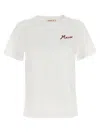 Marni Flocked Logo T-shirt In White