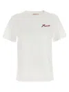 Marni Flocked Logo T-shirt In White