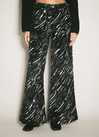 Marni Flocked Loose Jeans In Black