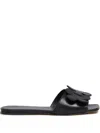 Marni Floral-appliqué Slide Sandals In Black
