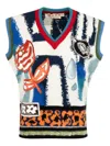 Marni Floral-applique V-neck Sweater In Multi