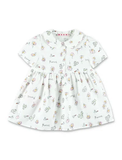 Marni Kids'  Floral Baby Dress In White