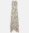 Marni Floral Cotton Poplin Maxi Dress In Neutral
