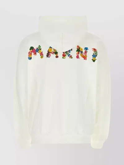 Marni Floral Embroidered Cotton Sweatshirt In White
