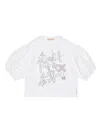 Marni T-shirt Mit Blumenstickerei In Weiss