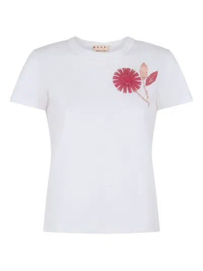 Marni Floral-embroidered T-shirt