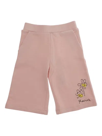 Marni Babies' Floral-embroidered Tracksuit Bottoms In Pink