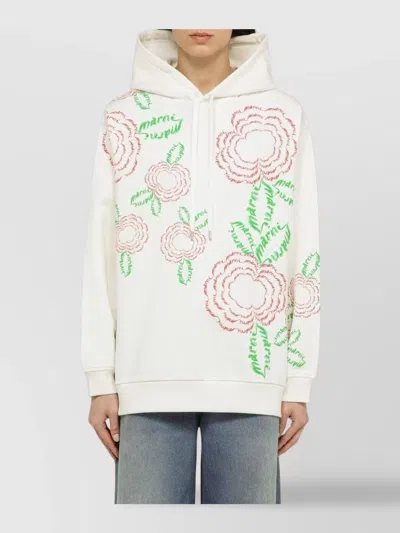 MARNI FLORAL EMBROIDERY COTTON SWEATSHIRT