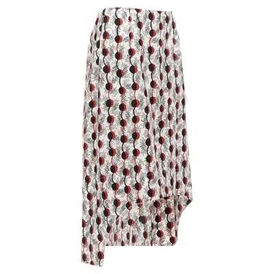 Marni Floral Geometric Graphic Print Hi Low Hem Skirt In Red