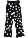 Marni Floral-intarsia Knit Trousers In Black