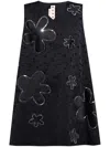 Marni Floral-jacquard Mini Dress In Schwarz