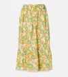 Marni Floral-print Organic Linen Midi Skirt In Multicoloured