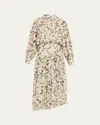 Marni Floral Long-sleeve Fit-&-flare Maxi Dress In Multi
