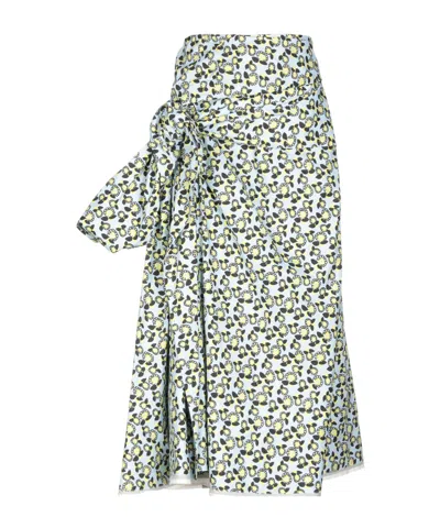 Marni Floral Midi Skirt In Green