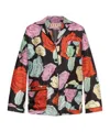 Marni Roses Silk Twill Pyjama Shirt In Black