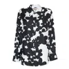 Marni Floral Pattern Black Silk Shirt In Black