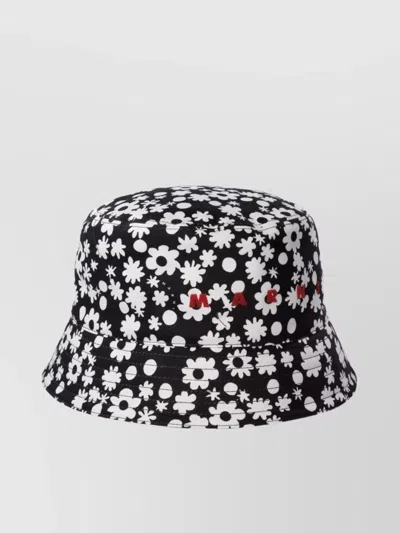 Marni Floral Pattern Brimmed Hat In Multi