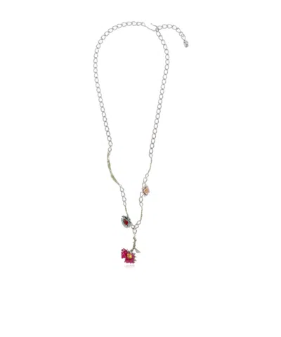 Marni Floral Pattern Necklace In Gray