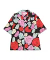 Marni Convertible-collar Floral-print Cotton-poplin Shirt In Multicolor