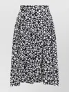 Marni Floral Pleated Midi Jupe In Black