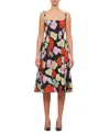 Marni Multicolor Dress With Flared Skirt And All-over Floral Motif In Multicolor