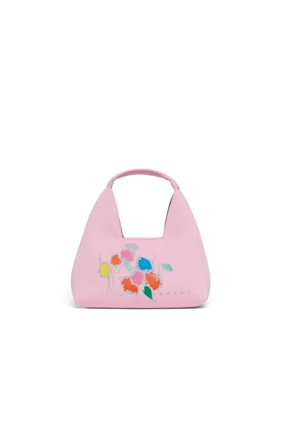 Marni Kids' Floral Print Bag In Pink