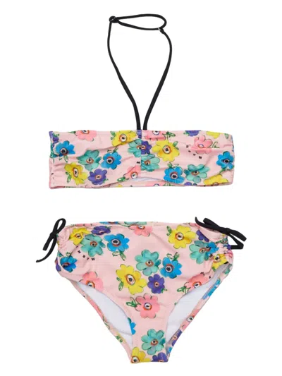 Marni Kids' Floral-print Bikini In Multi