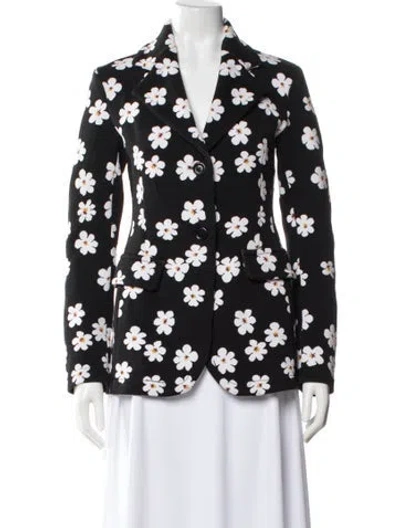 Pre-owned Marni Floral Print Blazer In Black