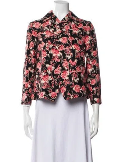 Pre-owned Marni Floral Print Blazer In Black