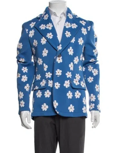 Pre-owned Marni Floral Print Blazer In Blue
