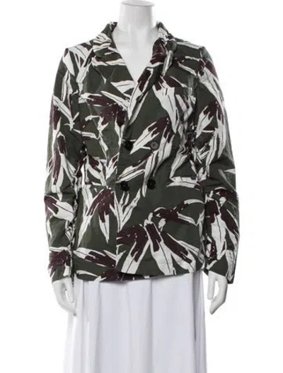 Pre-owned Marni Floral Print Blazer In Green