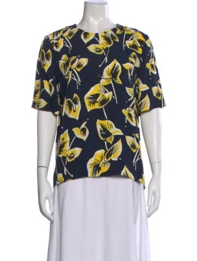 Pre-owned Marni Floral Print Blouse In Blue