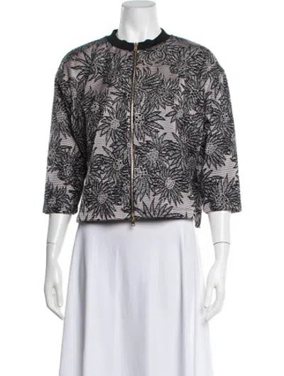 Pre-owned Marni Floral Print Bomber Jacket In Black