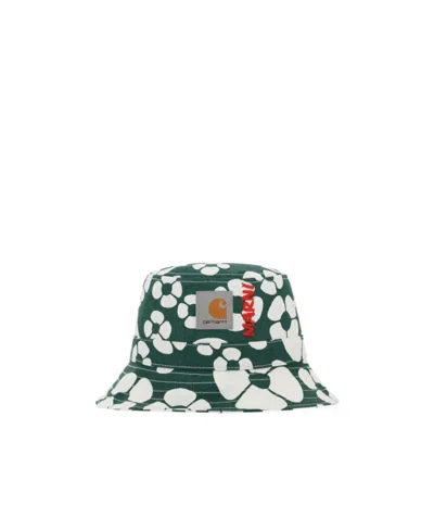 Marni Floral-print Bucket Hat In Green