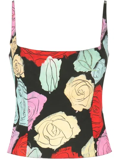 Marni Floral-print Cami Top In Black