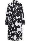 Marni Duster Coat With Black And White Dillies Print In Black