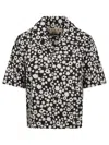 Marni Floral Print Cocoon Silhouette Shirt In Black