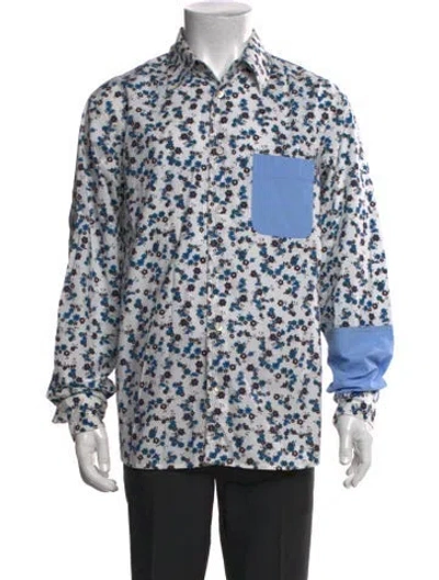 Pre-owned Marni Floral Print Collar Polo Shirt In Multi