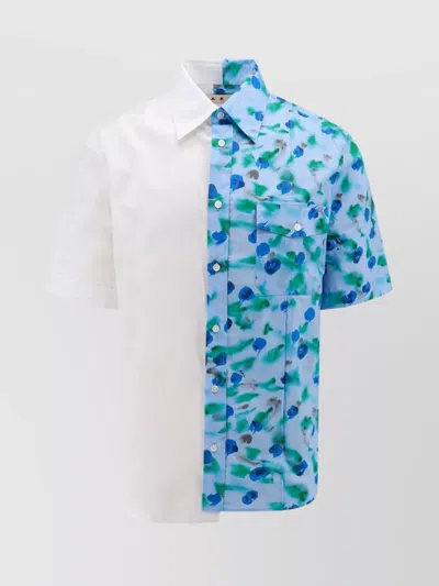 Marni Floral Print Cotton Shirt In Multi